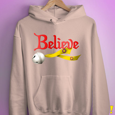 Believe Intersex Pride Flag Jingle Bell Hoodie - Light Pink